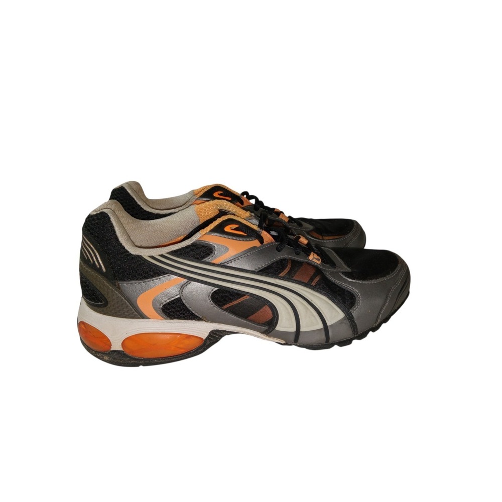 Puma Mens Lace Up Black Orange Running Shoes Sz 7